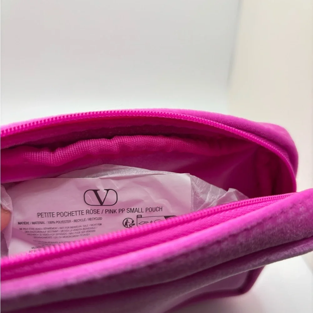 Valentino Fuchsia Velvet Cosmetic Bag - Picture 6 of 6